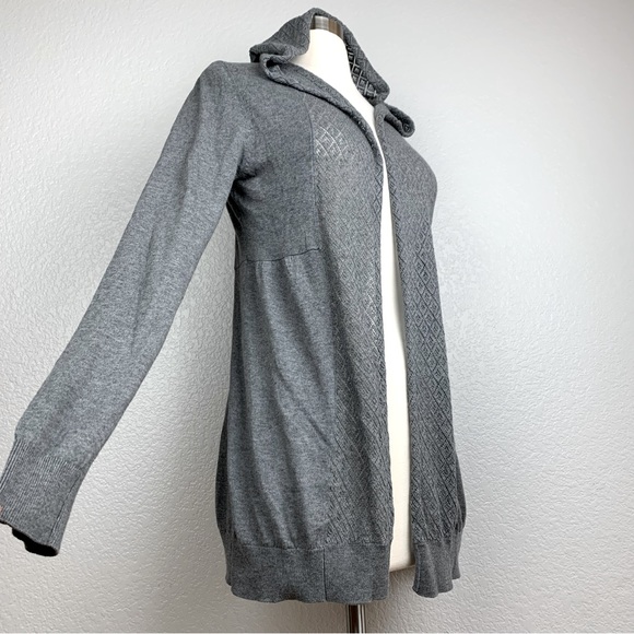Gray Women's Hooded Lightweight Cardigan Sweater Size S - Picture 2 of 7